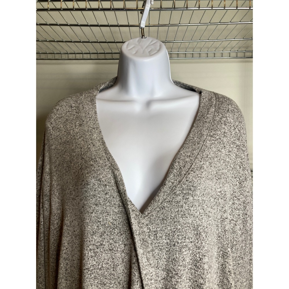 J Crew Womens Gray Marled Draped Sweater Sz XXL Slouchy Flowy Oversized Cozy - Picture 8 of 11